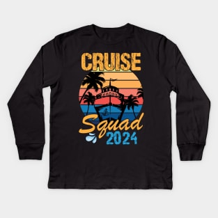 Cruise Squad 2024 Family Cruise Vacation Gifts Kids Long Sleeve T-Shirt